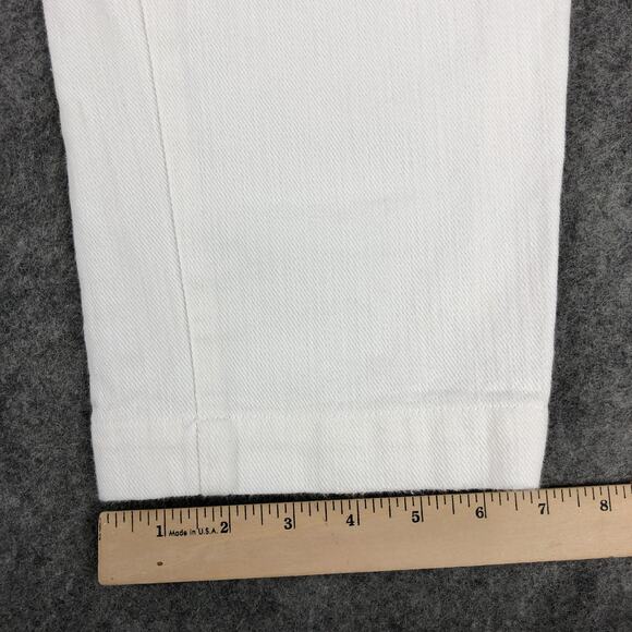 ROHE Womens Jeans 40 (US 8) White Valentina Ankle Crop Straight High Rise Pants - Picture 13 of 14